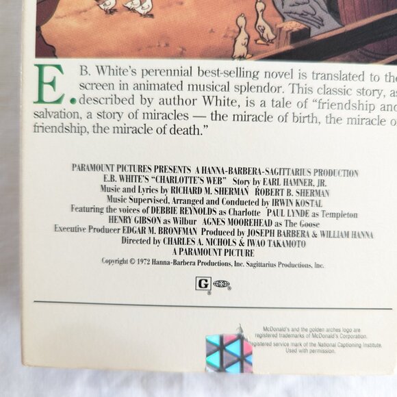 3/$15 Charlotte´s Web (1973) Animated VHS tape from McDonalds 1993 - Picture 5 of 6